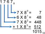 01-06 combining digits with column weights octal